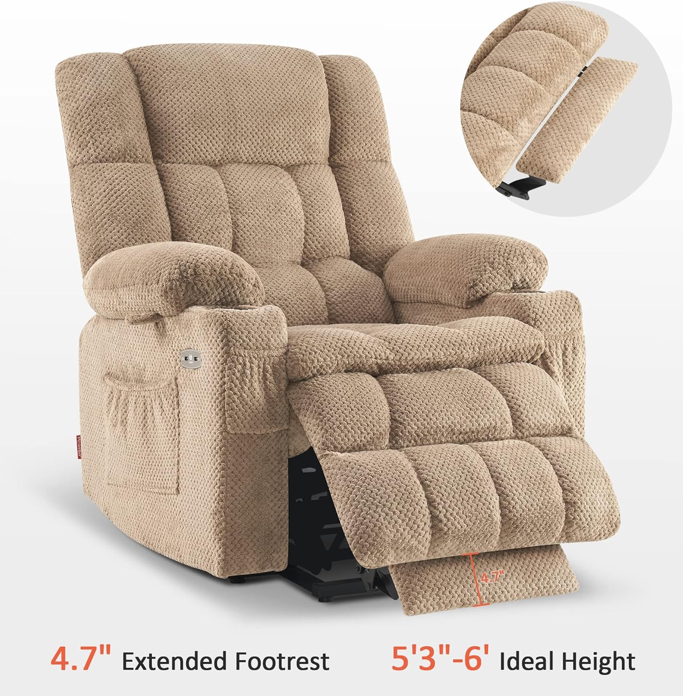  MCombo Dual Motor Power Lift Recliner Chair with Massage and Heat for Elderly People